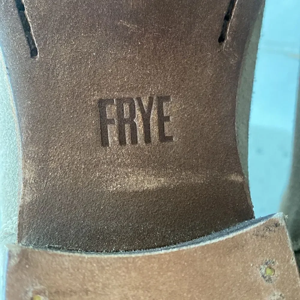 FRYE Carly Zip Chelsea Ash Tan Suede Leather Ankle Boots Women’s Size 6.5